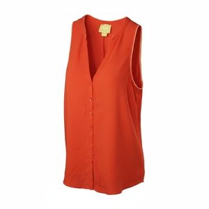 Maeve Orange Button Down Blouse, Size 4